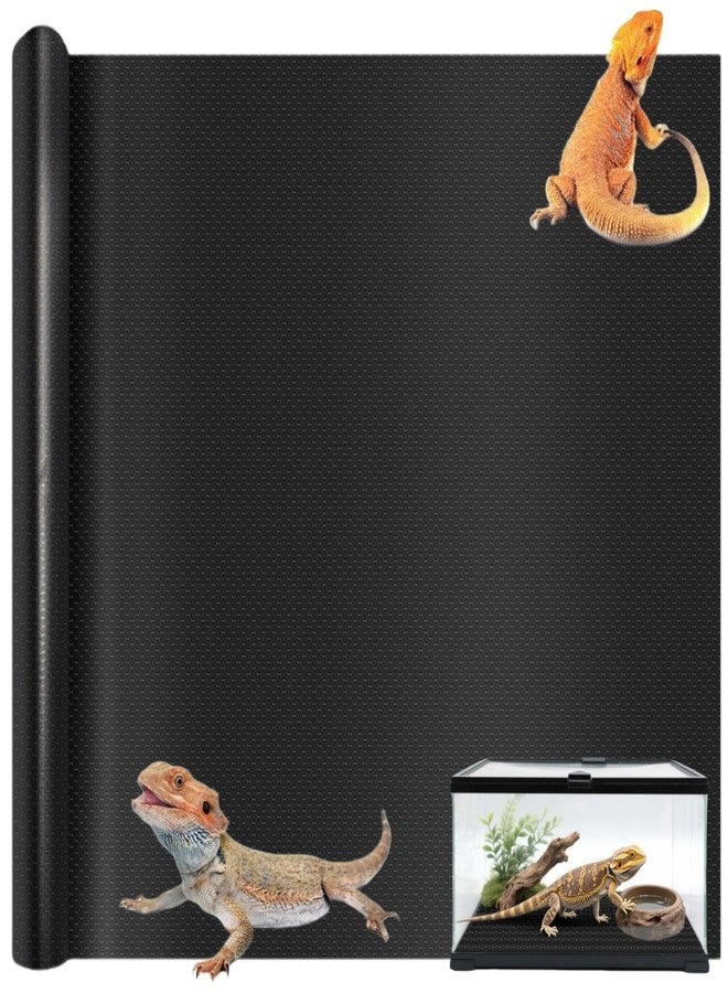 Tlence 118" x 23.6" Reptile Terrarium Mat, Bearded Dragon Tank Accessories, Black Non-Adhesive Lizard Substrate Carpet, Tortoise Habitat Bedding Flooring Liner for Leopard Gecko Snake - Image 1